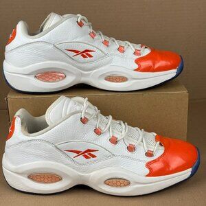 Reebok Question Low Basketball Shoes White Orange Blue Men’s US 16 (no insoles)